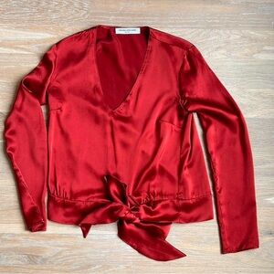 Amanda Uprichard Silk Red Blouse